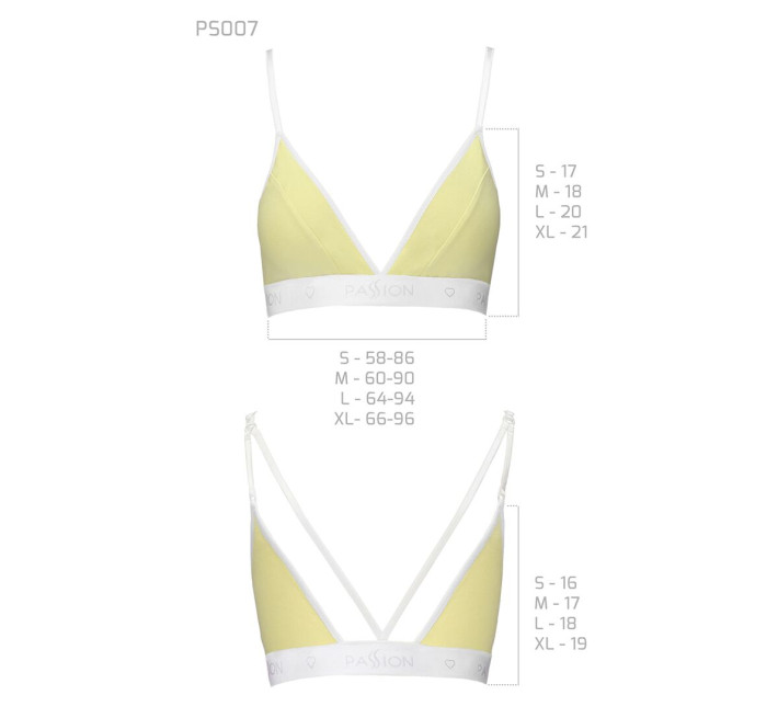 Спортивный топ с двойными бретелями Passion PS007 TOP L, yellow