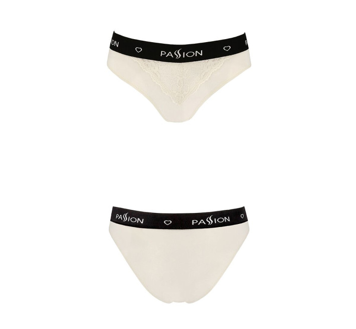 Трусики с широкой резинкой и кружевом Passion PS001 PANTIES L, ecru