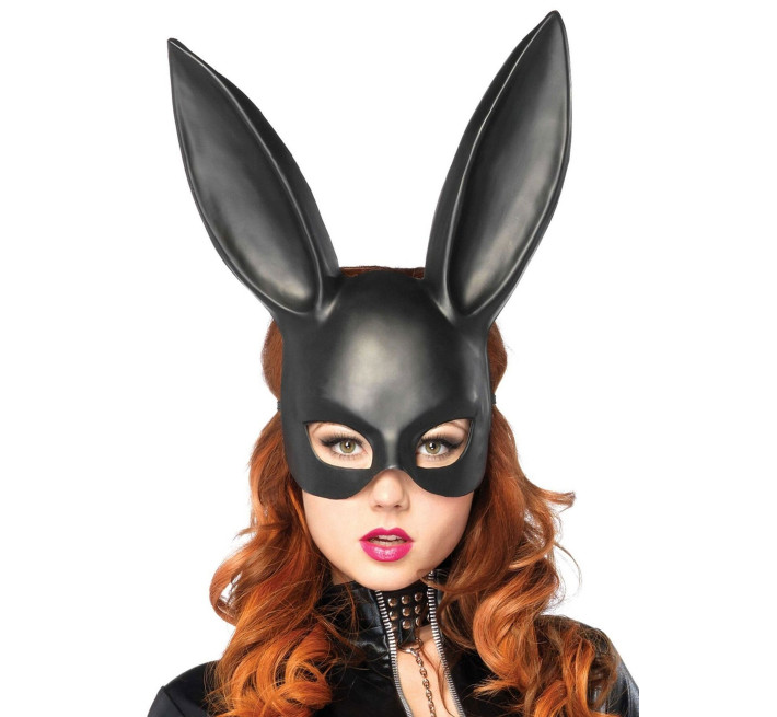 Маска кролика Leg Avenue Masquerade Rabbit Mask Black, длинные ушки, на резинке
