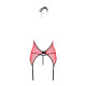 Корсет с пажами для чулок Passion PEONIA CORSET red S/M