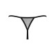 Трусики-стринги Obsessive Novenes crotchless thong, XS/S, сетка, стрепы, украшение со стразами, откр