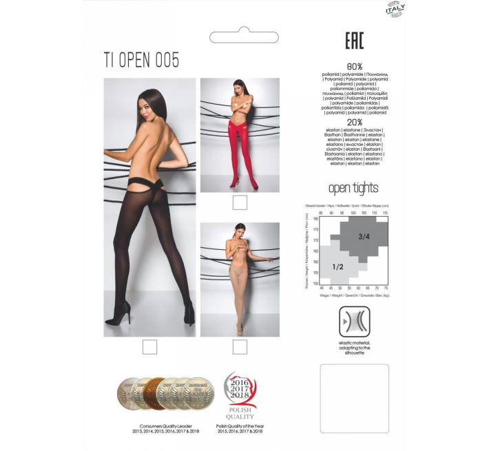 Еротичні колготки Passion TIOPEN 005 Чорні 3/4 60 den