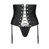Пояс-корсет з екошкіри Passion Celine Set black 6XL/7XL