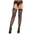 Колготки-панчохи Leg Avenue Heart Garterbelt Stockings One Size Black
