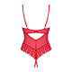 Боди с доступом Obsessive Ingridia crotchless teddy XS/S, красное, открытая грудь