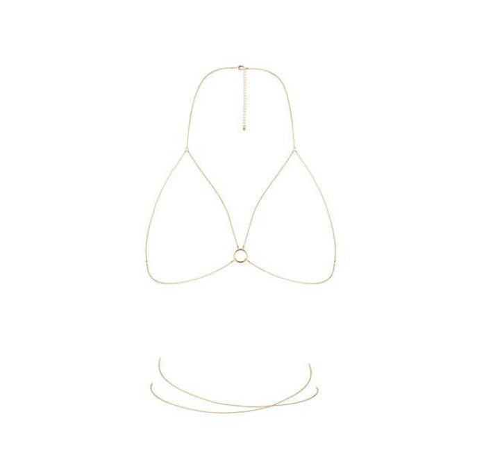 Ланцюжок портупея Bijoux Indiscrets Magnifique Bra Chain Золотий