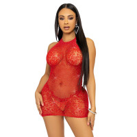 Сукня-сітка зі стразами Leg Avenue Rhinestone halter mini dress відкрита спина, Red one size Сукня-сітка зі стразами Leg Avenue Rhinestone halter mini dress відкрита спина, Red one size