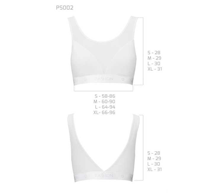 Топ з прозорою вставкою Passion PS002 TOP S, white