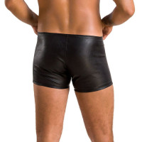 Мужские кожаные боксеры с молниями Passion 049 Short Matt Black XXL/XXXL