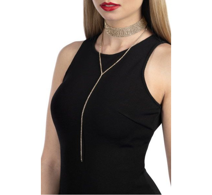 Кольє зі стразами Bijoux Pour Toi Emma Золоте