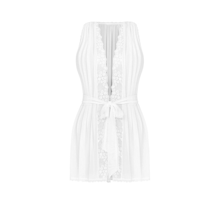 Полупрозрачный пеньюар Obsessive Heavenlly peignoir белый XS/S