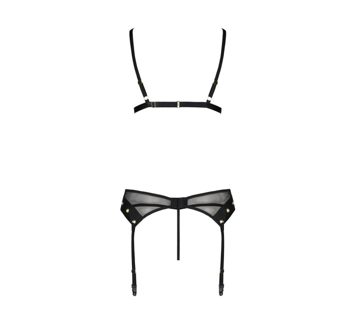 Комплект белья Passion NESSY SET black L/XL