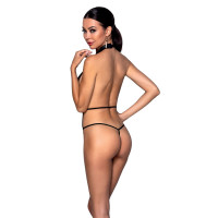 Боді-халтер з екошкіри Passion JANNIES BODY black XXL/XXXL