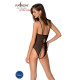 Боді з ажурним декором та відкритим кроком Passion Ursula Body black L/XL