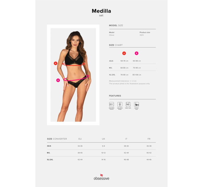 Комплект Obsessive Medilla 2-pcs set M/L