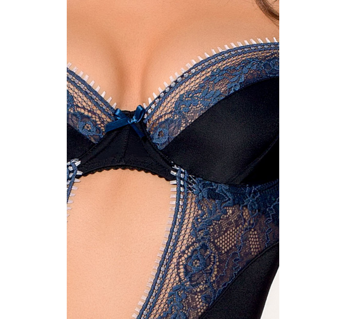 Корсет з пажами Passion GISELE CORSET black L/XL
