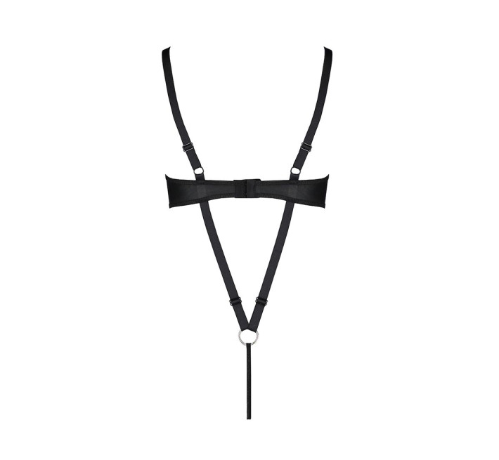 Боди из экокожи Passion CELINE BODY black XXL/XXXL: с доступом, открытый