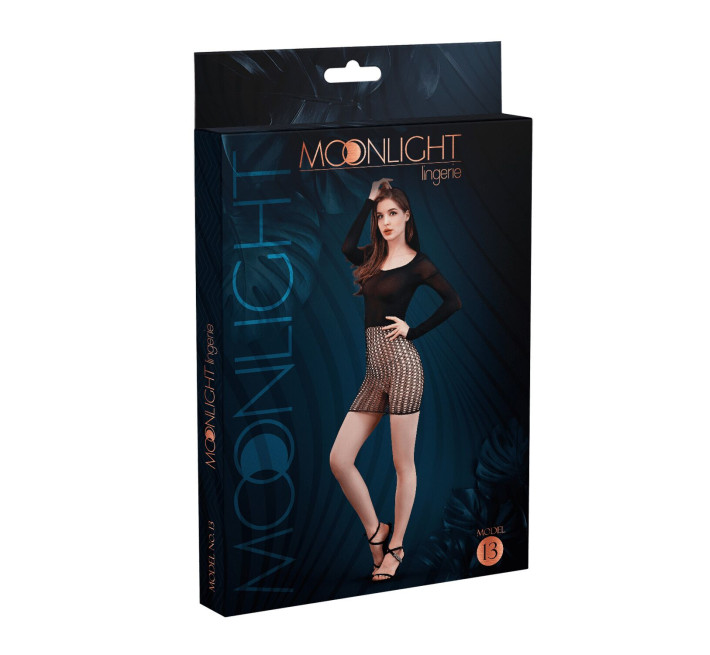 Еротична сукня Moonlight Model 13 Black XS-L, довгий рукав