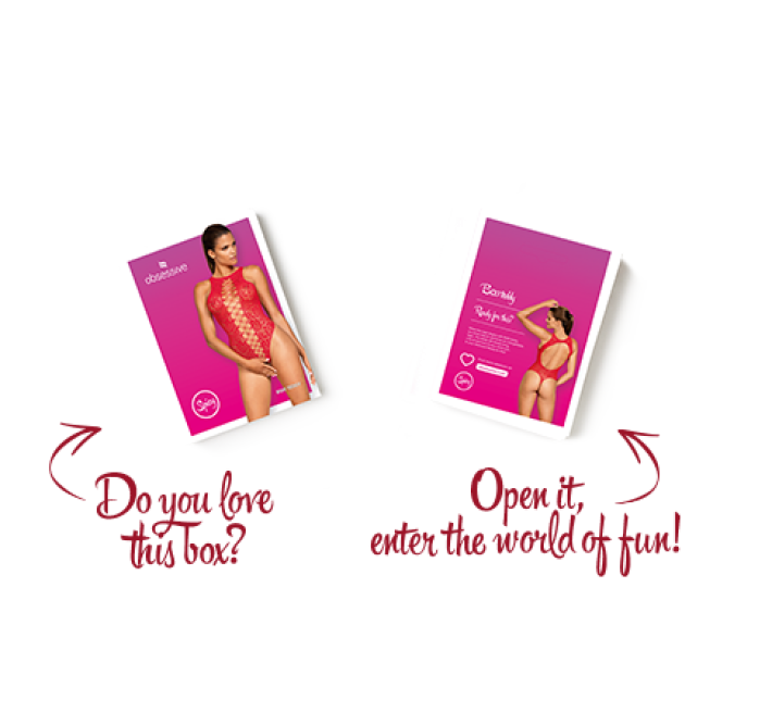 Ажурний бодістокінг із ефектом шнурівки Obsessive B120 teddy червоний S/M/L