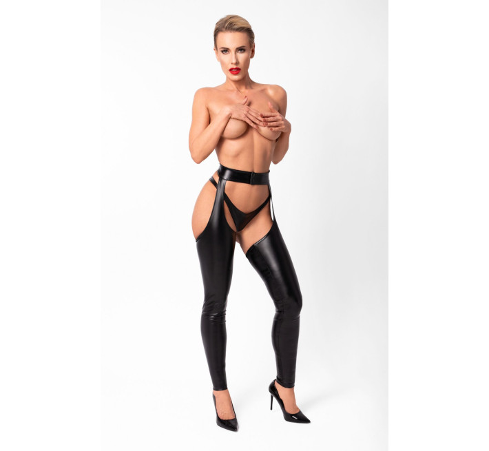 Леггинсы Noir Handmade F323 Rebel, XXL, black, под латекс, с открытыми бедрами и ягодицами