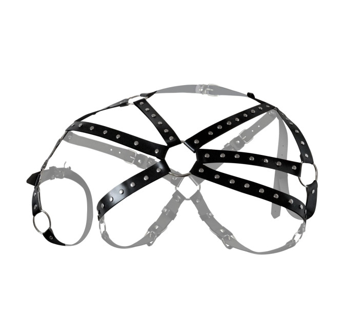 Чоловіча портупея Art of Sex - Ares, натуральна шкіра, колір Чорний, розмір XS-M