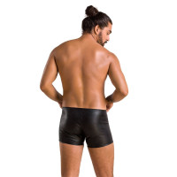 Мужские кожаные боксеры с молниями Passion 049 Short Matt Black XXL/XXXL