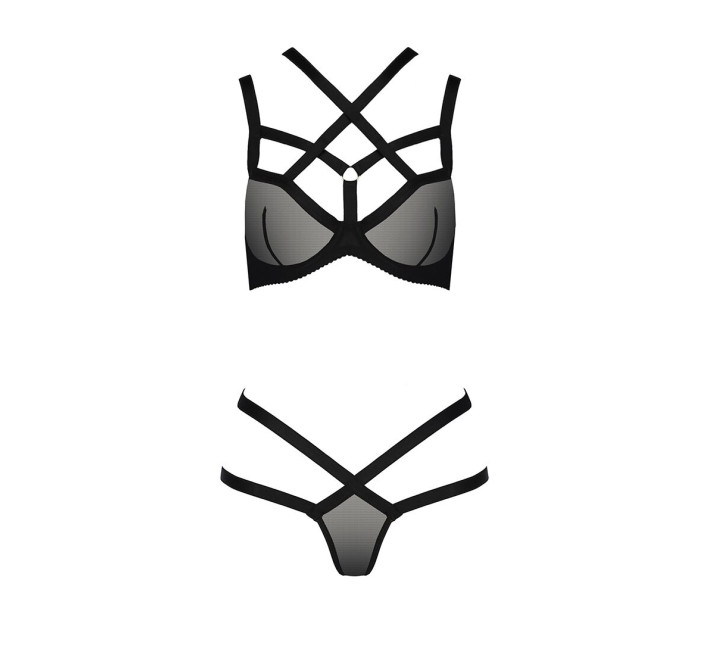 Комплект білизни Passion HAGAR SET Чорний S/M