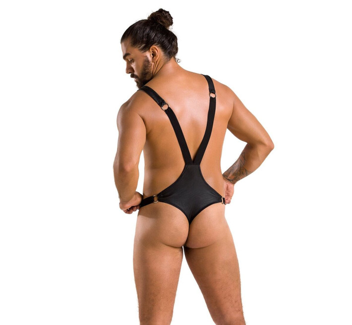 Чоловіче боді з люверсами Passion 028 Harry Black XXL/XXXL