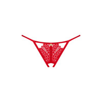Трусики с доступом Obsessive Ingridia crotchless thong XL/2XL, красные