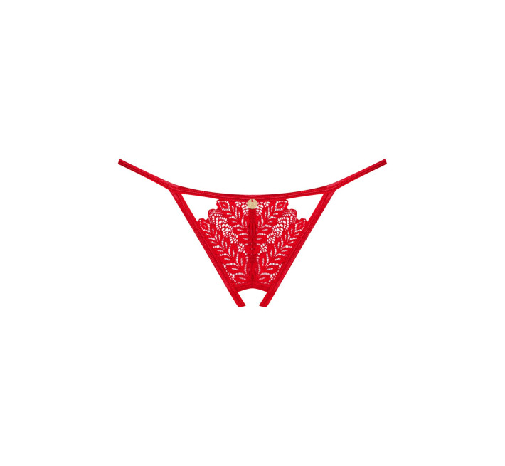 Трусики с доступом Obsessive Ingridia crotchless thong XL/2XL, красные