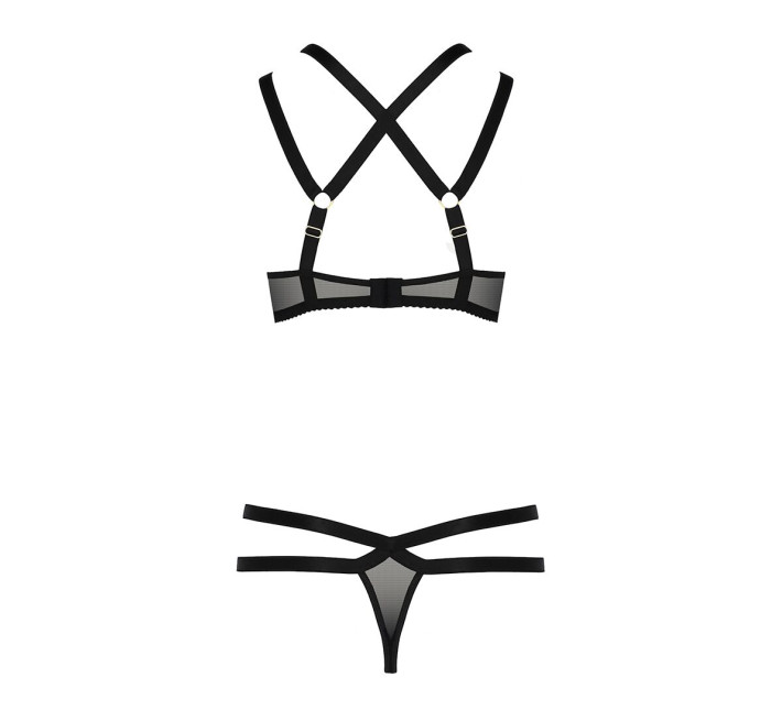 Комплект білизни Passion HAGAR SET Чорний S/M