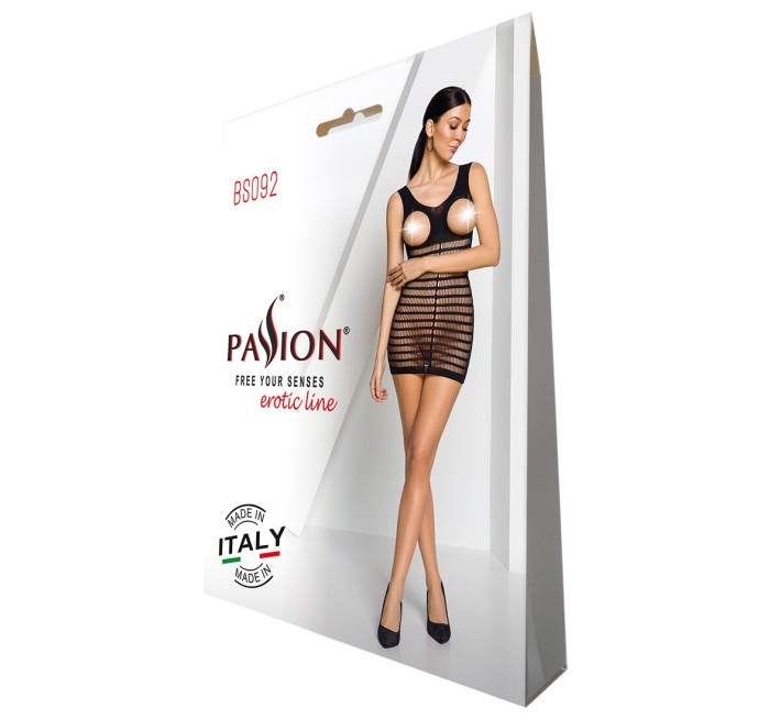 Бодістокінг-сукня з відкритими грудями Passion BS092 black