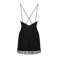 Рубашка и трусики Obsessive Bella Rou chemise & thong черные XL/2X