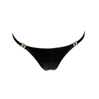 Трусики с мокрым эффектом Noir Handmade P008 Powerwetlook panty with gold clasp, S, на застежках