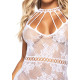 Ажурна сукня-сітка Leg Avenue Lace mini dress with cut-outs White one size