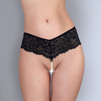 Сексуальні жіночі трусики Art of Sex Fabiana з перлами L/2XL Чорні