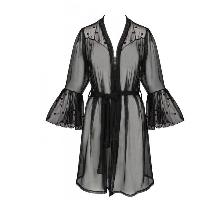 Воздушный пеньюар Passion LOVELIA PEIGNOIR black XXL/XXXL