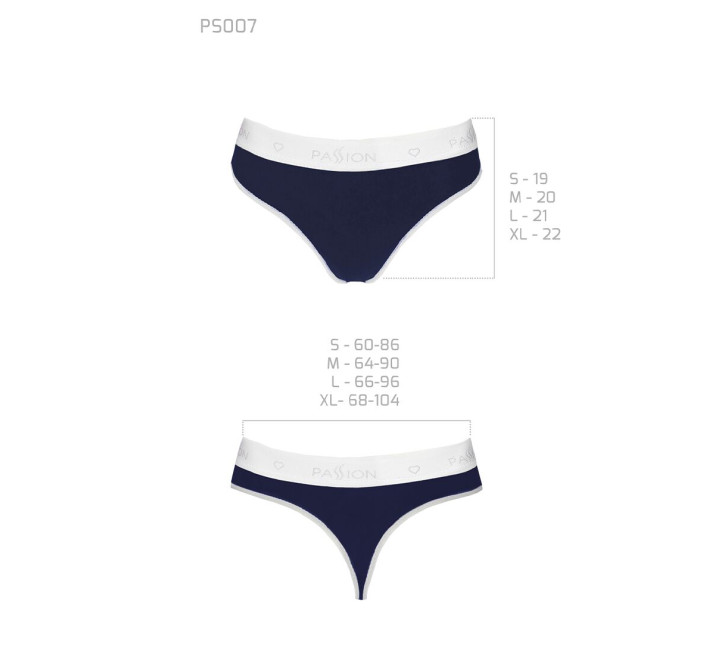 Спортивні трусики-стрінги Passion PS007 PANTIES L, navy blue