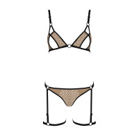 Эротический комплект нижнего белья Passion GABI SET beige XXL/XXXL
