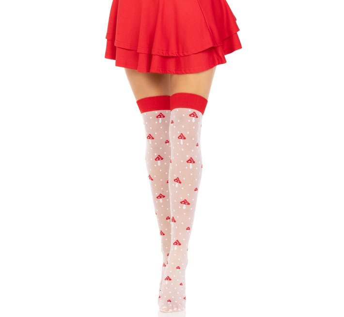 Панчохи Leg Avenue Polka Dot Mushroom Thigh Highs One Size