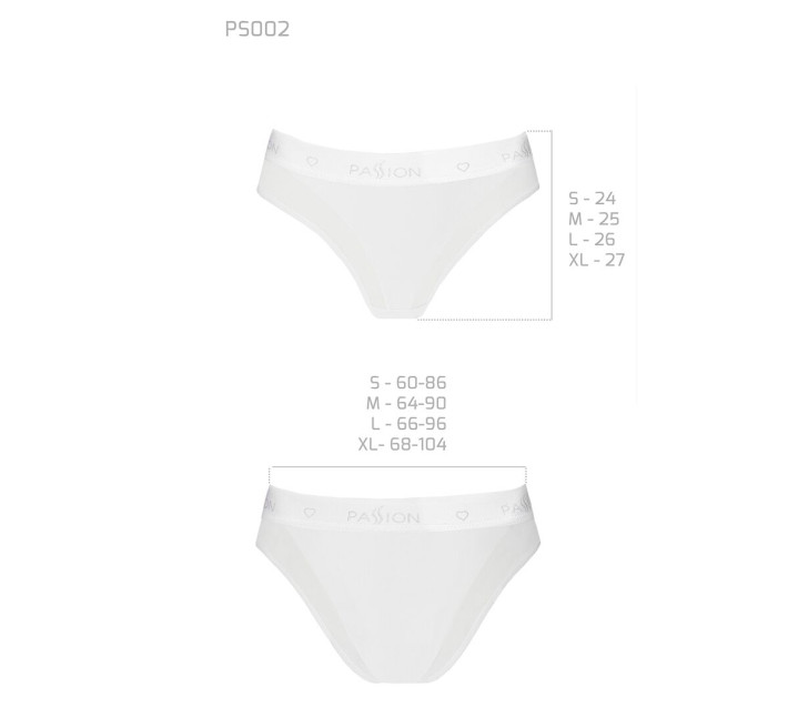 Трусики з прозорою вставкою Passion PS002 PANTIES XL, white
