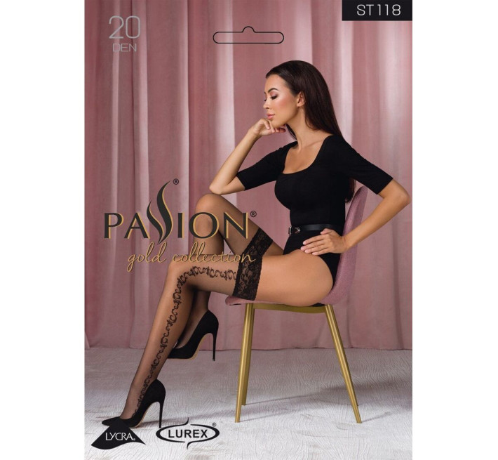 Чулки Passion ST118 черные 1/2
