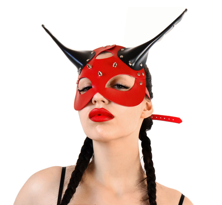 Шкіряна маска Art of Sex - Lucifer Red&Black
