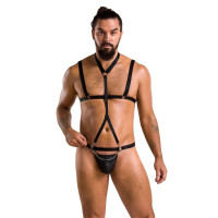 Комплект чоловічої білизни зі стреп Passion 039 Set Andrew black XXL/XXXL
