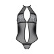 Сітчасте боді з мереживом на грудях Passion SATARA BODY black S/M