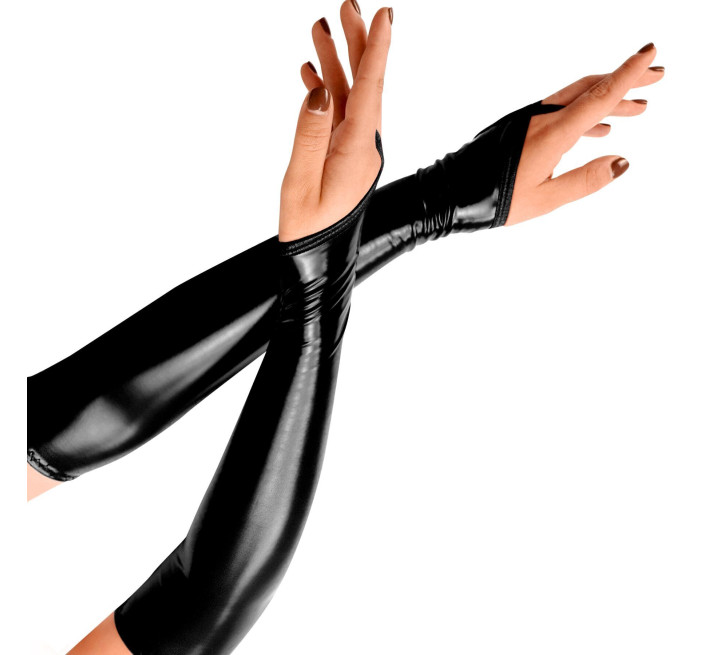 Виниловые метинки Art of Sex - Lora длинные, размер M, цвет черный