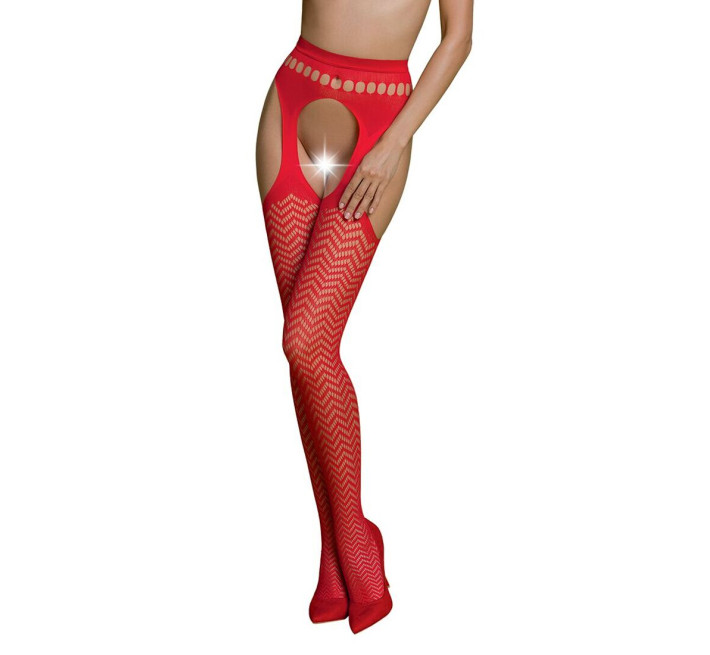 Еротичні колготки-бодістокінг Passion ECO S002 red