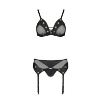 Комплект білизни Passion NESSY SET black L/XL