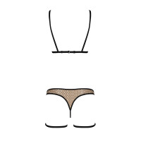 Эротический комплект нижнего белья Passion GABI SET beige XXL/XXXL