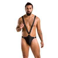 Чоловіче боді з люверсами Passion 028 Harry Black XXL/XXXL